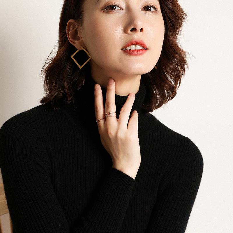 Водолазка Джемпер Женские Вязаные Блузки Модные Дамские Свитера Зимние Термобелье Полосатые Длинные Рукава Осенние Теплые Топы