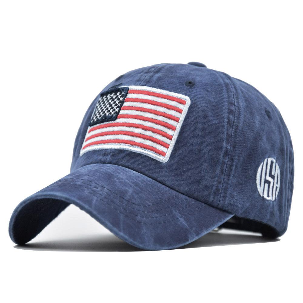 NORTHWOOD American Flag Washed Baseball Cap 3D Embroidered Letter Baseball Cap for Men Women USA Retro Peaked Cap