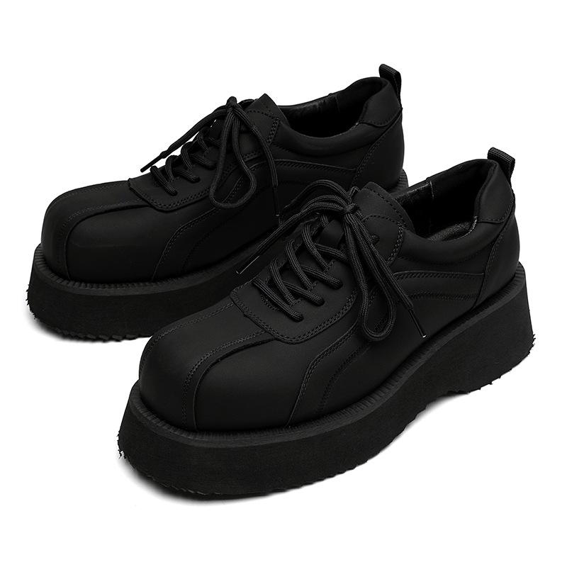 Мужские туфли с большой головой Микки Дерби на платформе, с завышенной шнуровкой, низкие повседневные кожаные туфли, мокасины 20255-B