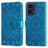 Кожаный чехол для Motorola Moto G04 4G/G04s 4G/G24 4G/E14 4G с тиснением подсолнуха, кошелек, чехол для телефона