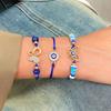 Amazon Hot-selling Evil Eye Bracelet Niche Retro Adjustable Woven Blue Lucky Bracelet Three-piece Set
