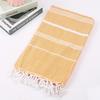 Turkish Cotton Sand-Resistant Striped Beach Shawl/Towel with Tassels