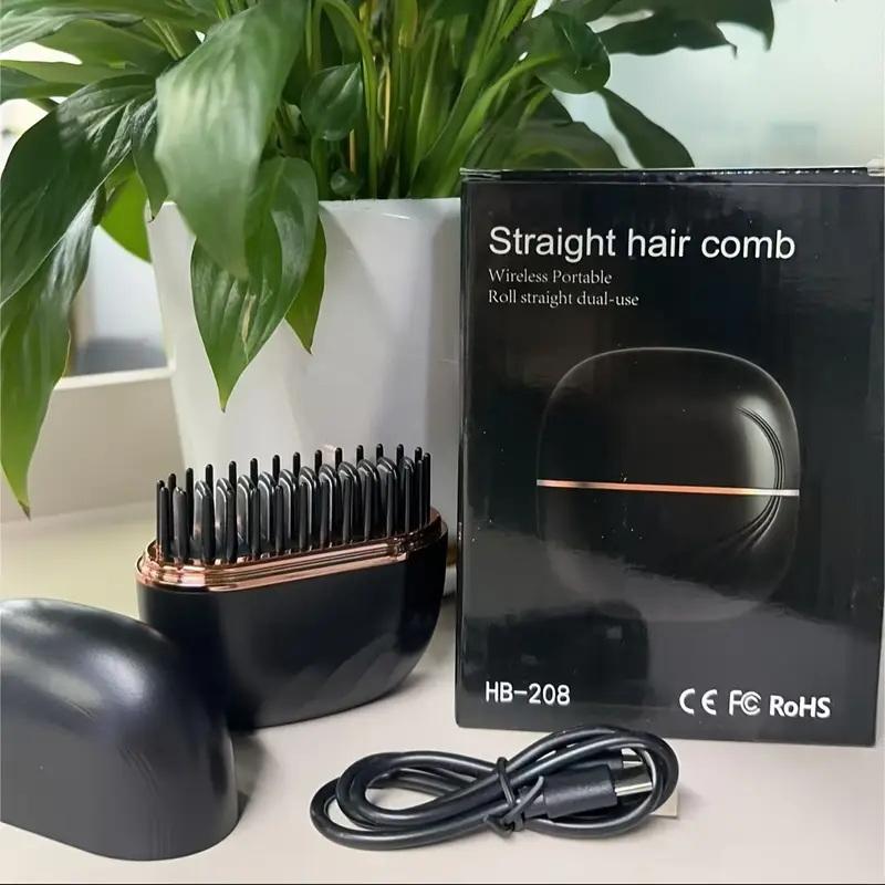 Wireless Charging Hair Comb Professional Straightening Hairdressing Tool For Home Use Long Hair Styling Volumizing Device