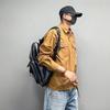 Свитер-пуловер в стиле ретро с вышитыми буквами, рубашка с длинными рукавами, лацканами, множеством карманов, повседневная рубашка, пальто на весну и осень