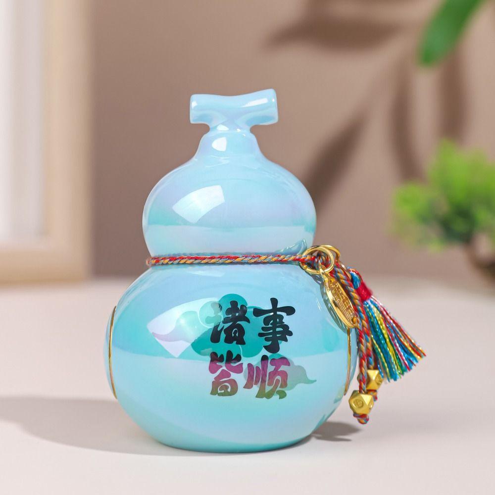 Chinese Style Mini Gourd Figurine Creative Gourd Car Ornaments Mini Gourd Statue Desk Decorations