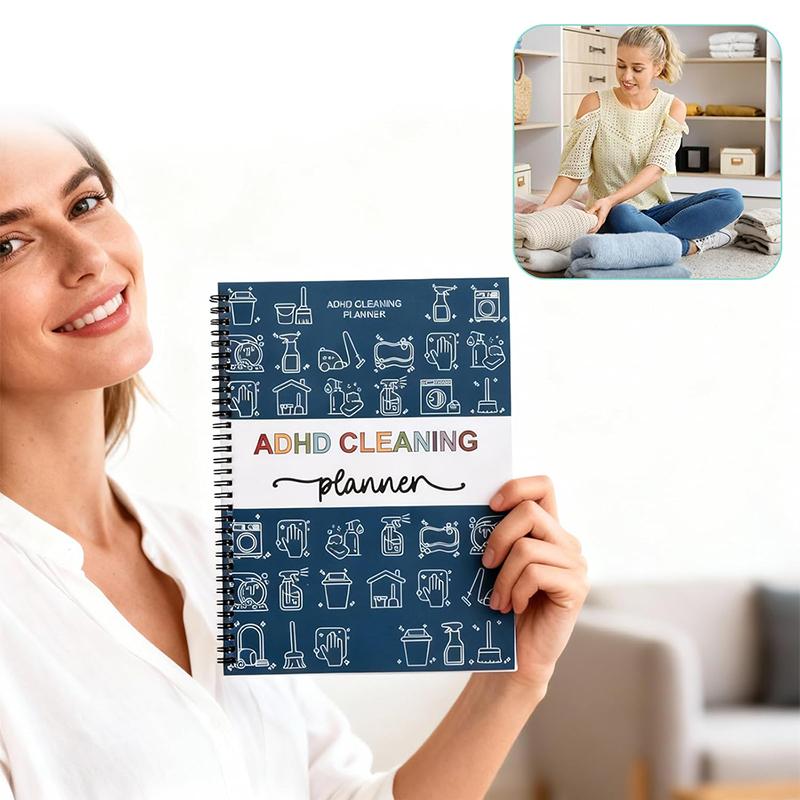 Планировщик уборки при СДВГ для взрослых и подростков - Ежедневный, еженедельный и ежемесячный график и контрольный список уборки, Многоразовый домашний органайзер