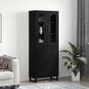 Highboard 2 pcs Black Oak Effect Wood Based Material