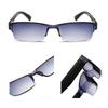 Resin Reading Glasses Double-focus Retro Half-frame Two-color Unisex Eyeglasses Rectangular Ultra-light Delicate Jewelry