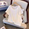 Plus Size Women's Solid Color T-shirt Summer Cotton Body Shirt Short-sleeved Loose Thin Section Thin Blouse