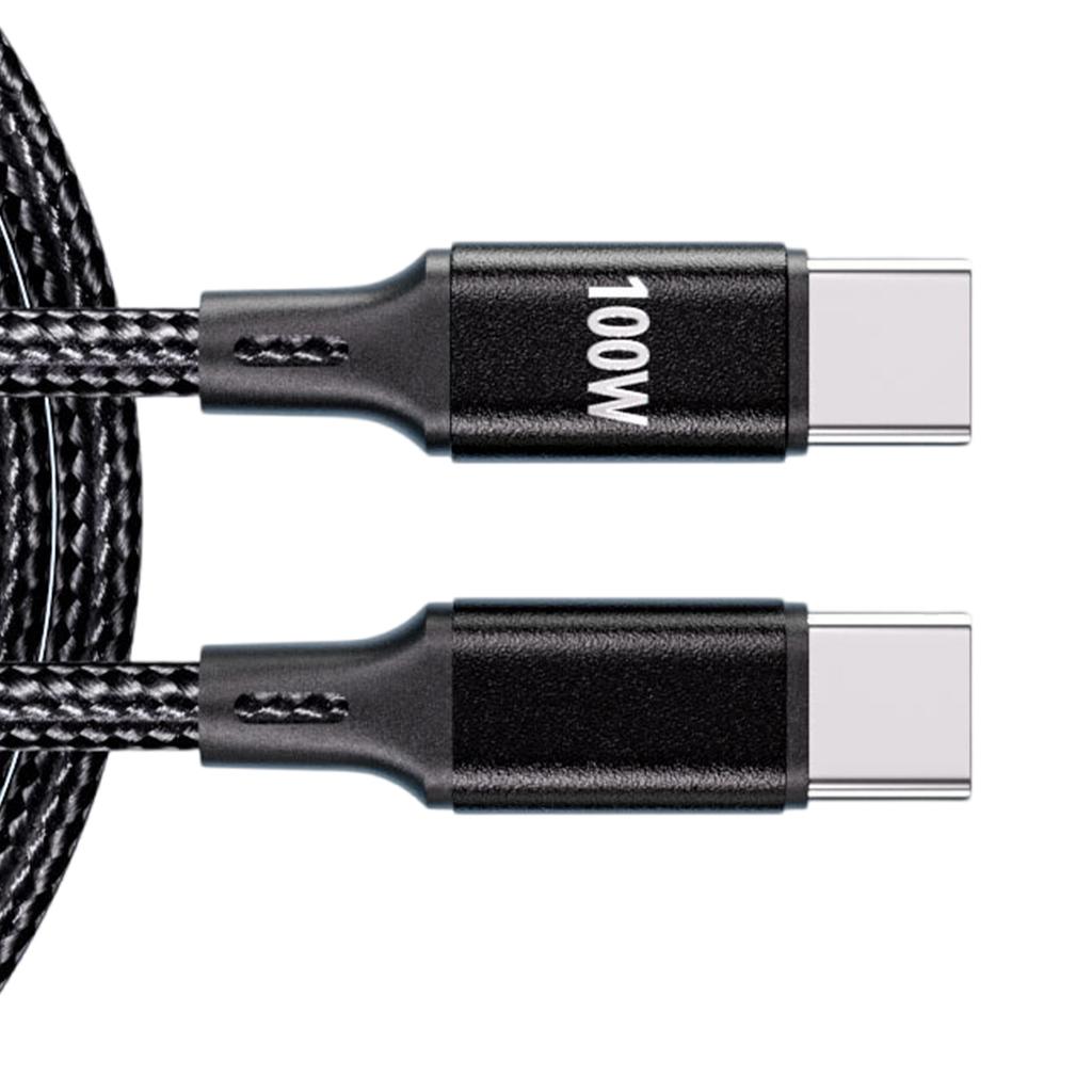 Зарядный кабель USB C PD100W Тип C на Тип C 1 м Быстрая зарядка Плетеный нейлон Для мобильных устройств