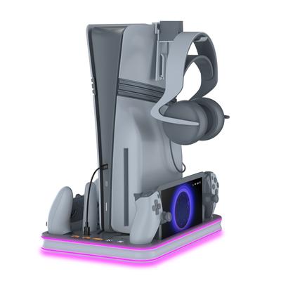 STORM WYRM для PS5 Slim многофункциональная охлаждающая подставка для хранения с подставкой для гарнитуры, цветная подсветка RGB для консоли PS5 Slim