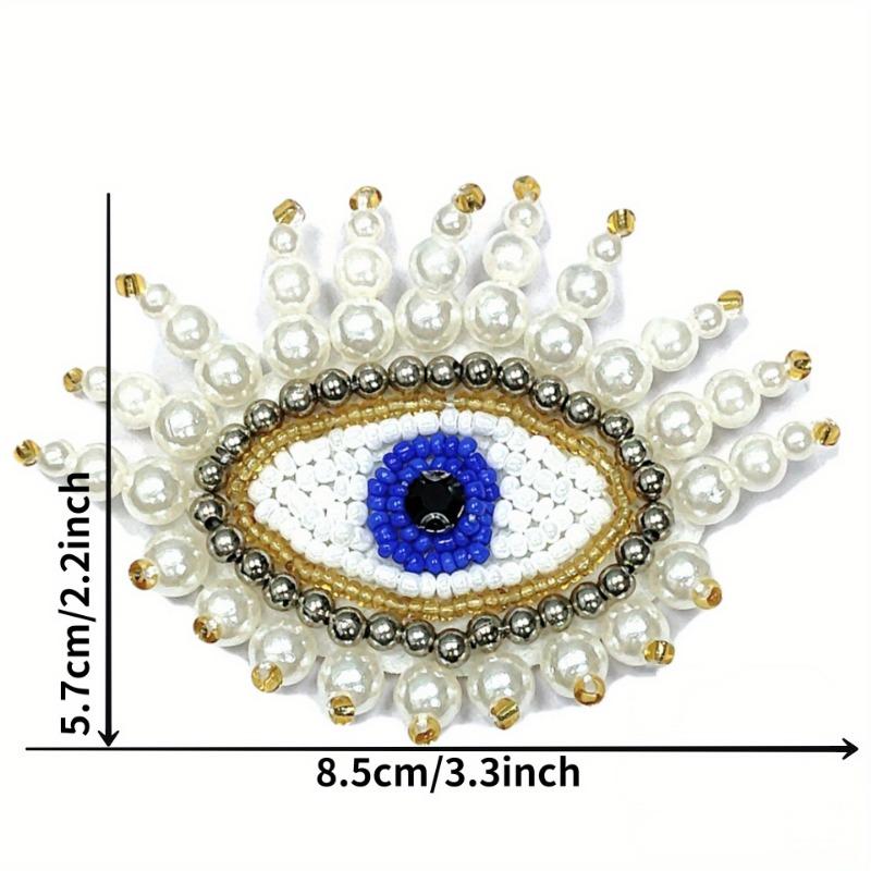 1 шт. Ручная работа, расшитый бисером глаз, тканевый значок «Глаз дьявола», аксессуары для украшения обуви из кожи, обувь и аксессуары, аксессуары для одежды
