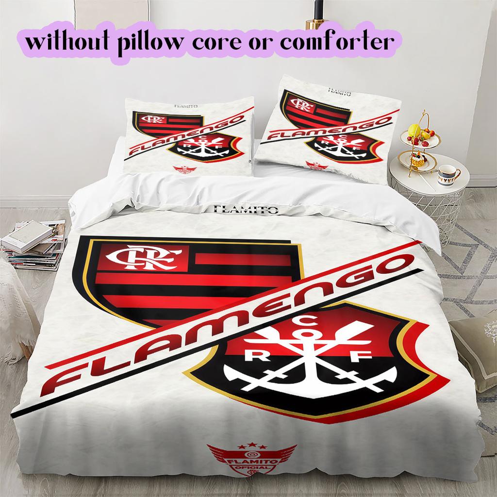 Flamengo football soccer Pattern Bedding,Quilt Set Quilt Cover Pillowcase Home Birthday Gift (1*duvet cover+2*pillowcase,without core)
