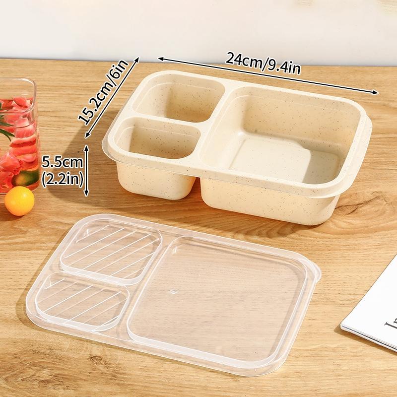 Герметичный ланч-бокс с 3 отделениями, отдельный ланч-бокс, переносной ланч-бокс, контейнер для еды для еды, микроволновая печь, столовая посуда