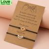 2pcs /Set Minimalist Sun Moon Charm Couple Bracelet Card Love Jewelry Gift Adjustable Braided Rope Bracelets For Women And Men