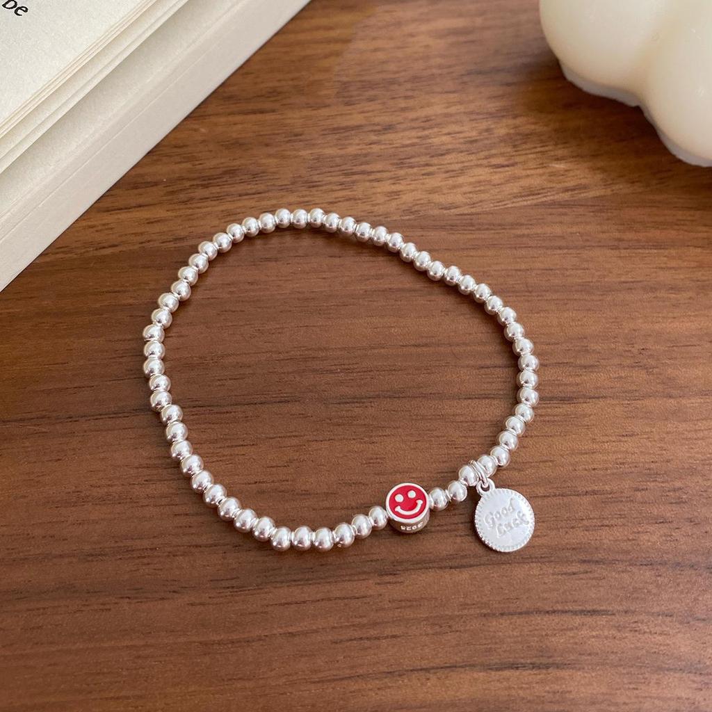 Браслет из разноцветных бусин Smiley из серебра 925 пробы для женщин — модный, стильный и универсальный