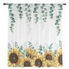 Eucalyptus Leaves Sunflower Flower Sheer Curtains Home Window Decorations Voile Tulle Curtains For Living Room Bedroom Kitchen