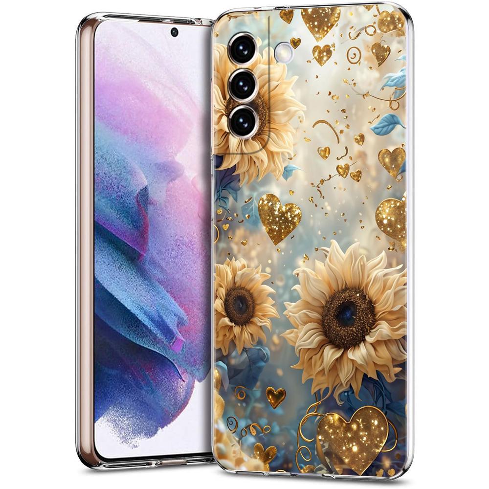 Прозрачный чехол-бампер для Samsung Galaxy S25 S24 S23 S22 S20 S21 FE Ultra S24 S23 S10 S10E Plus 5G Модный цветочный узор