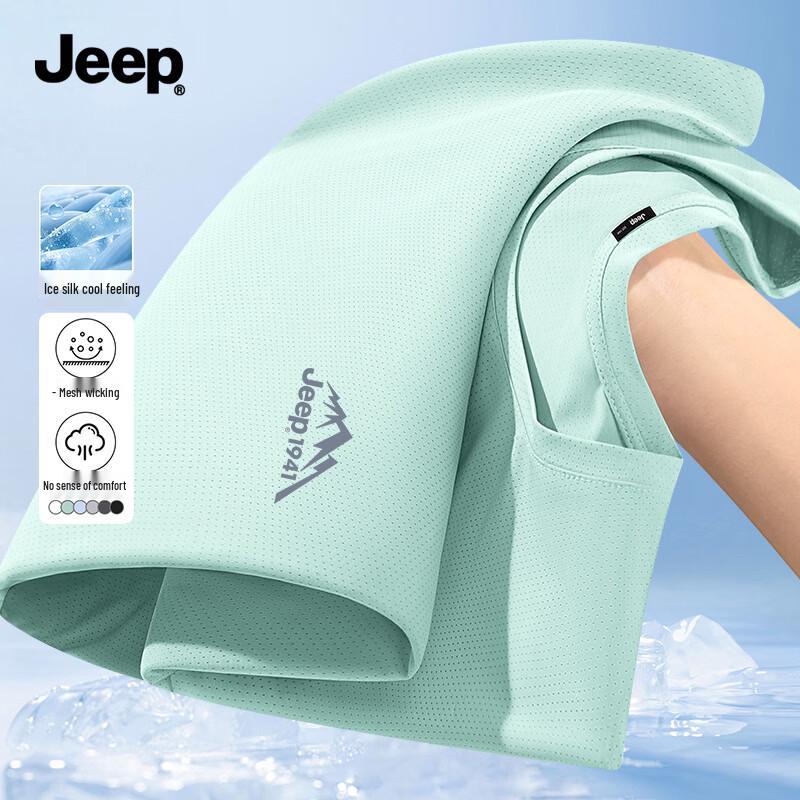 Jeep Мужская сетчатая футболка из ледяного шелка с быстрым высыханием