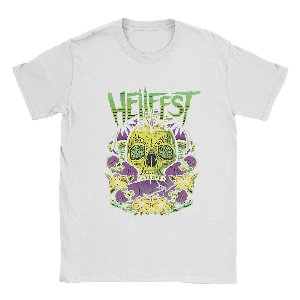 Men's T-Shirt Hellfest Heavy Metal Music Leisure 100% Cotton Tees Short Sleeve T Shirt Crewneck Tops Gift Idea