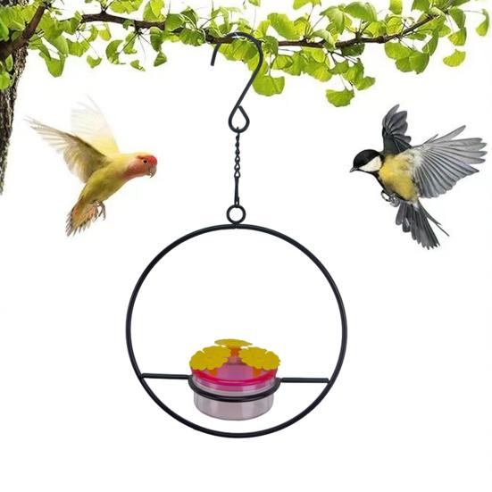 Подвесная кормушка для колибри для улицы, круглая кормушка для птиц в форме сердца с 3 отверстиями для кормления, защищенная от муравьев и пчел, кормушка для колибри для крыльца, патио