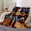 1pc, Cartoon Cowboy Blanket, Seasonal Universal, Home Decoration, Throw Blanket, Soft Flannel Throw Blanket, Versatile & Cozy for Bedroom, L