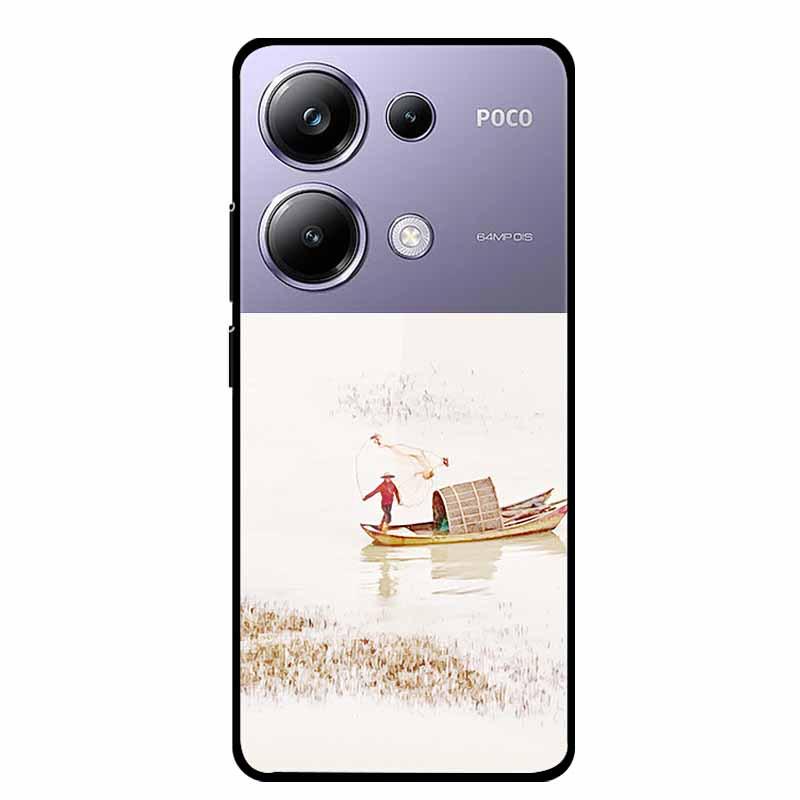 Красочный эстетичный чехол из закаленного стекла для Redmi 12 5G и POCO M6 PRO