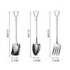 1/2/4 шт. Лопата Ложки Вилка Чайные ложки из нержавеющей стали Креативная кофейная ложка для мороженого Десертная ложка Посуда Набор столовых приборов