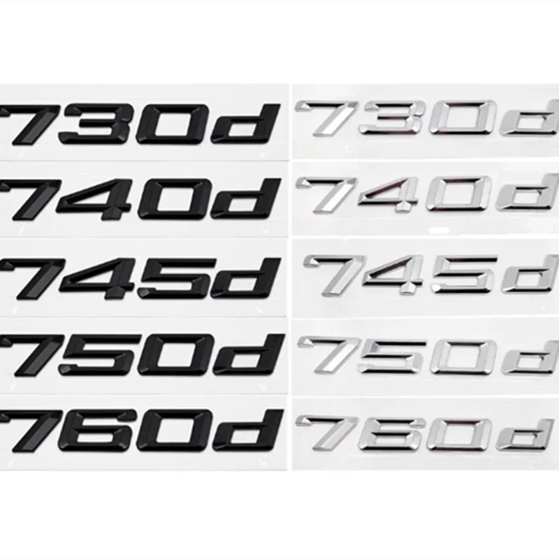 3D ABS Car Rear Trunk Letters Logo Badge Emblem Sticker For BMW 7 Series 730d 740d 745d 750d 760d E38 E65 E66 F01 F02 G11 G12 ua2