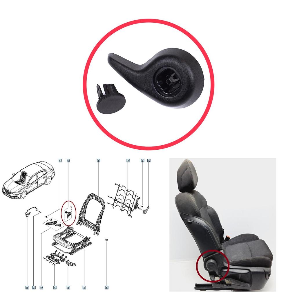 EDP1421-2 Ручка регулировки наклона сиденья переднего правого механического типа, черная для Renault Megane MK4 B9A K9A Talisman LP KP 2015-н.в.