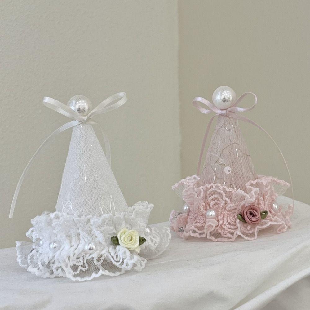 Bow Birthday Crown Embroidery Birthday Cap Cute Birthday Hat Hairpin  Birthday Decoration