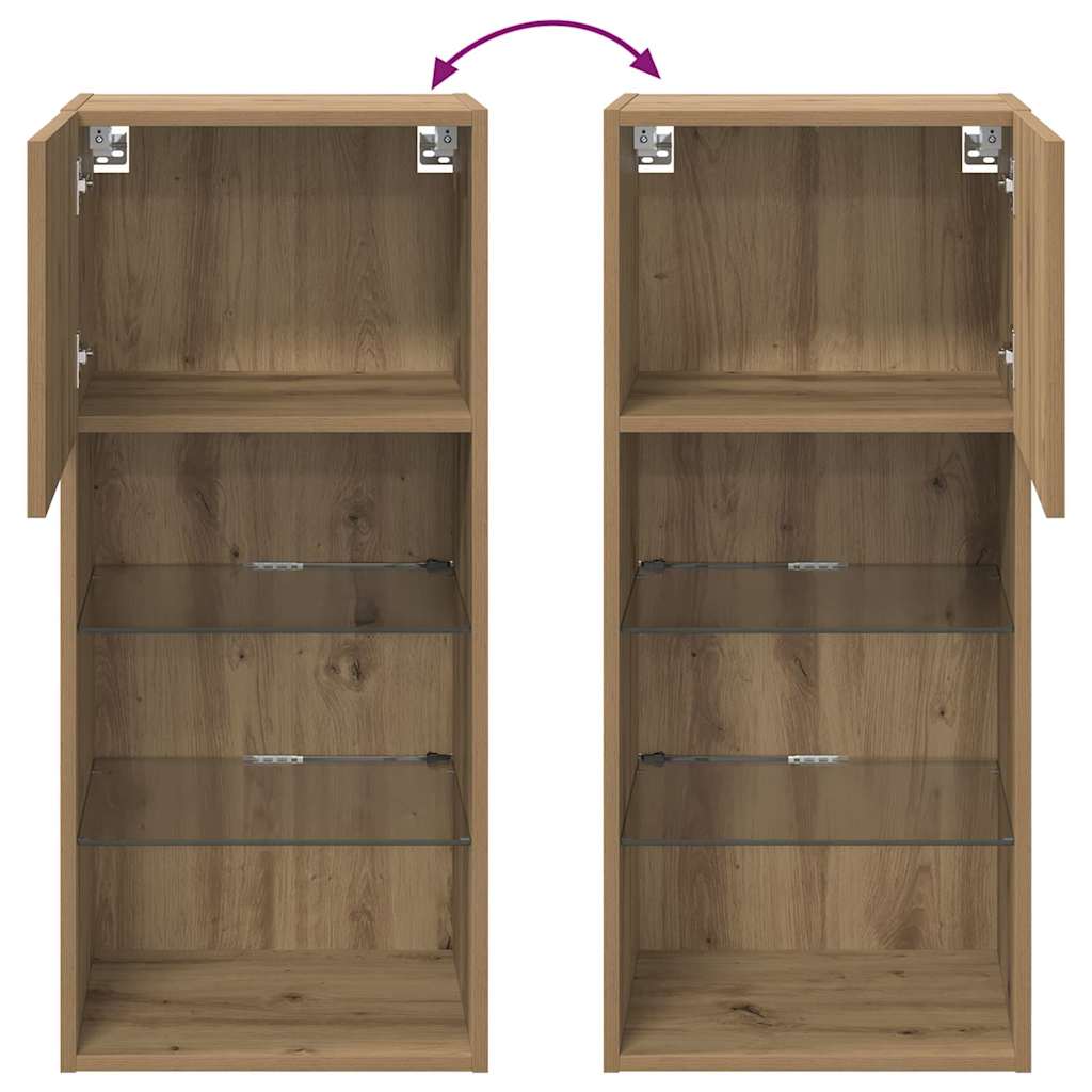 Wall Mounted TV Cabinets 2 pcs Artisan Oak 40.5 x 30 x 90 cm