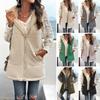 Women's Fashion Solid Color Double-sided Wearing Cotton-padded Coat Winter Loose Commuter Mid-length Hooded Cotton-padded Coat