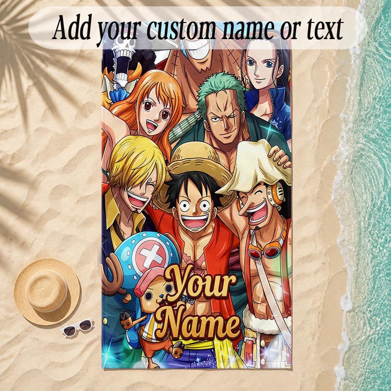 Beach TowelOne Piece Custom Name Text Personalized Soft Towel for Beach Pool Indoor Home Decor Gift