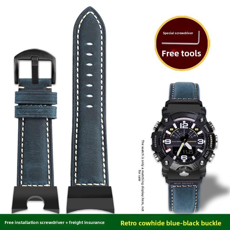 GG-B100 Ремешок для часов из итальянской коровьей кожи Для Casio G-Shock Little Mud King GG B100 Винтажный ремешок из натуральной кожи мужской браслет