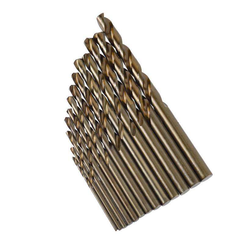 13-Piece Yellow Jute Drill Bit Set: 1.5-6.5mm Straight Shank in Plastic Box