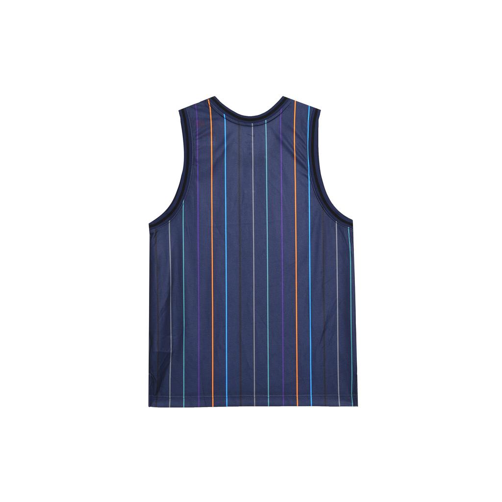 Nike Breathable Round Neck Striped Basketball Tank Top Men Tops Blue DX0436-410