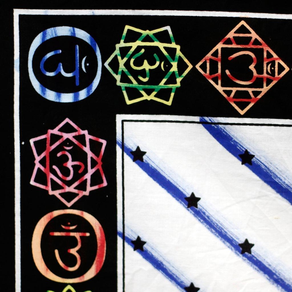 Wall Art Chakra Buddha Handbrushed Cotton