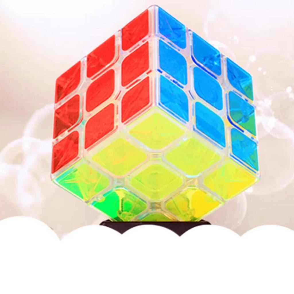 ZCUBE Intelligence Z CUBE для девочек и мальчиков, 06 лет, квадратный 3x3 Z-CUBE, кристалл, волшебный мозг, Speedcube, головоломка, прозрачная 3D-головоломка 333cube
