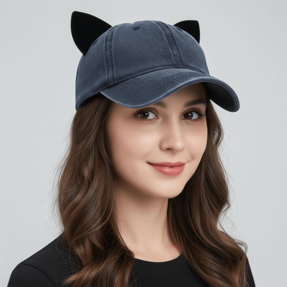 Модные милые кепки с ушками кошки, дышащие, унисекс, с козырьком, солнцезащитные шляпы для мужчин