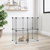 3114033 vidaXL Pet Cage with 12 Panels and Door Black 35x35 Cm