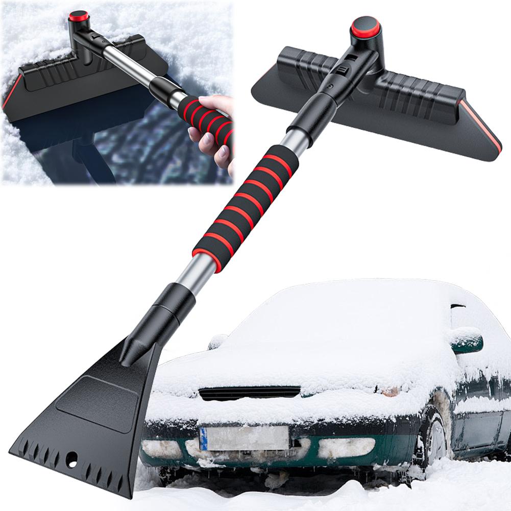 2 In 1 Extendable Ice Scraper Multifunctional Car Snow Shovel Ergonomic Handle Retractable Snow Remover Car Accessories