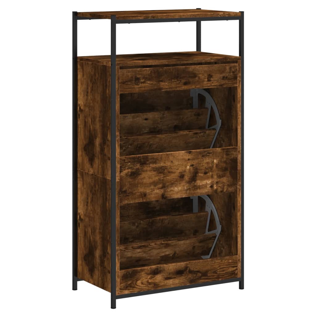 Vidaxl Szafka Na Buty, Przydymiony Dąb, 60X34X112 Cm