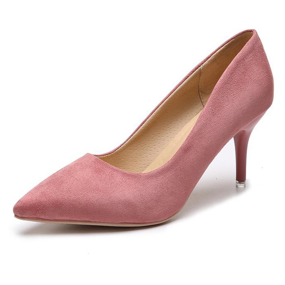 Large Size High Heels New Pointed Stiletto Suede Wild Four Seasons Single Shoes Female Tide