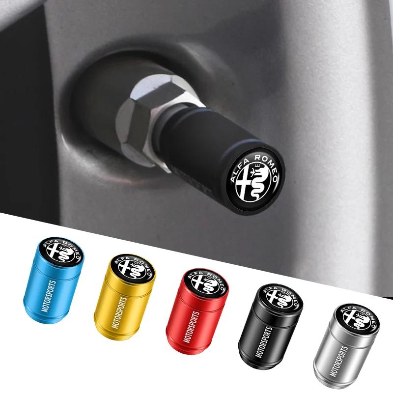 Car Stickers For Alfa Romeo 4PCS Car Wheel Tire Valve Caps Tyre Rim Stem Dustproof Covers For Alfa Romeo 159 Giulietta Giulia 14