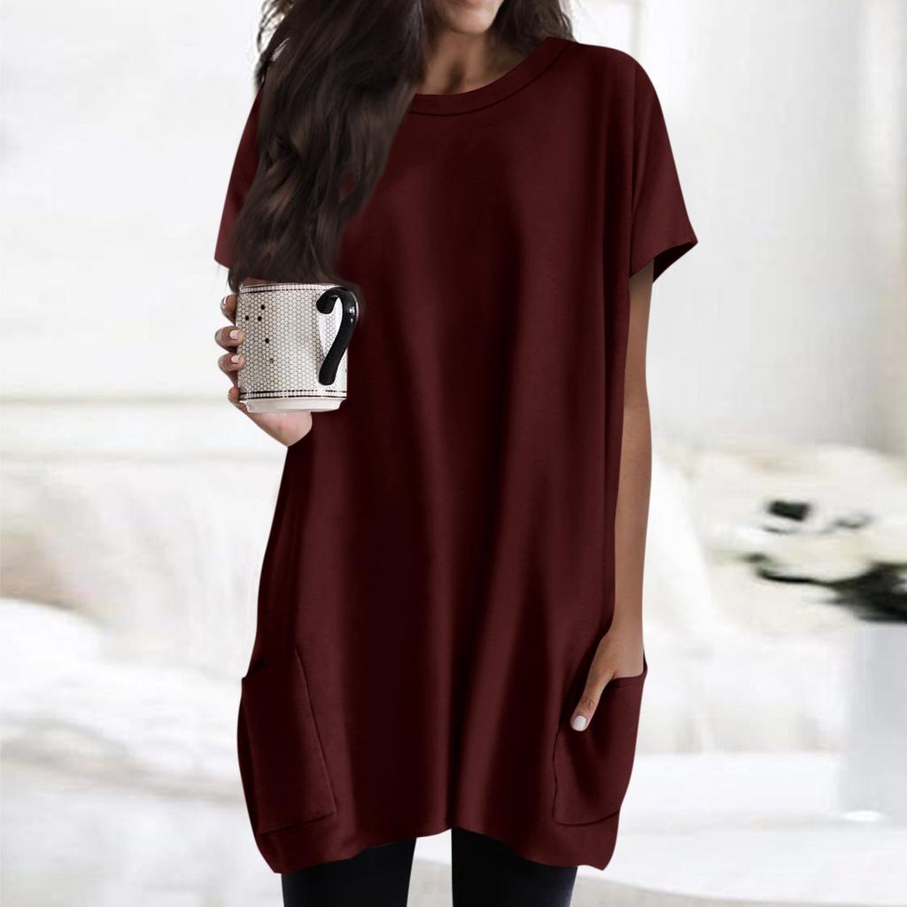 Женская футболка с круглым вырезом, короткими рукавами и карманным принтом, топы стандартной посадки