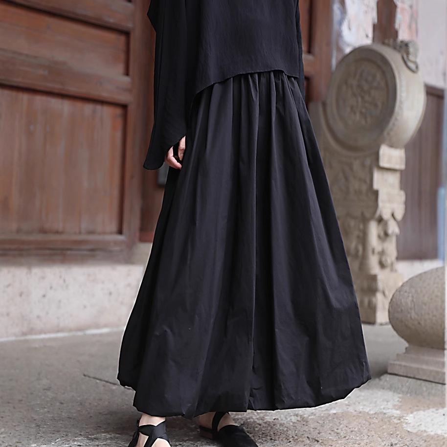 Handmade Heavy-Duty Puffy Cloud Ruffle Midi Skirt In Black and White