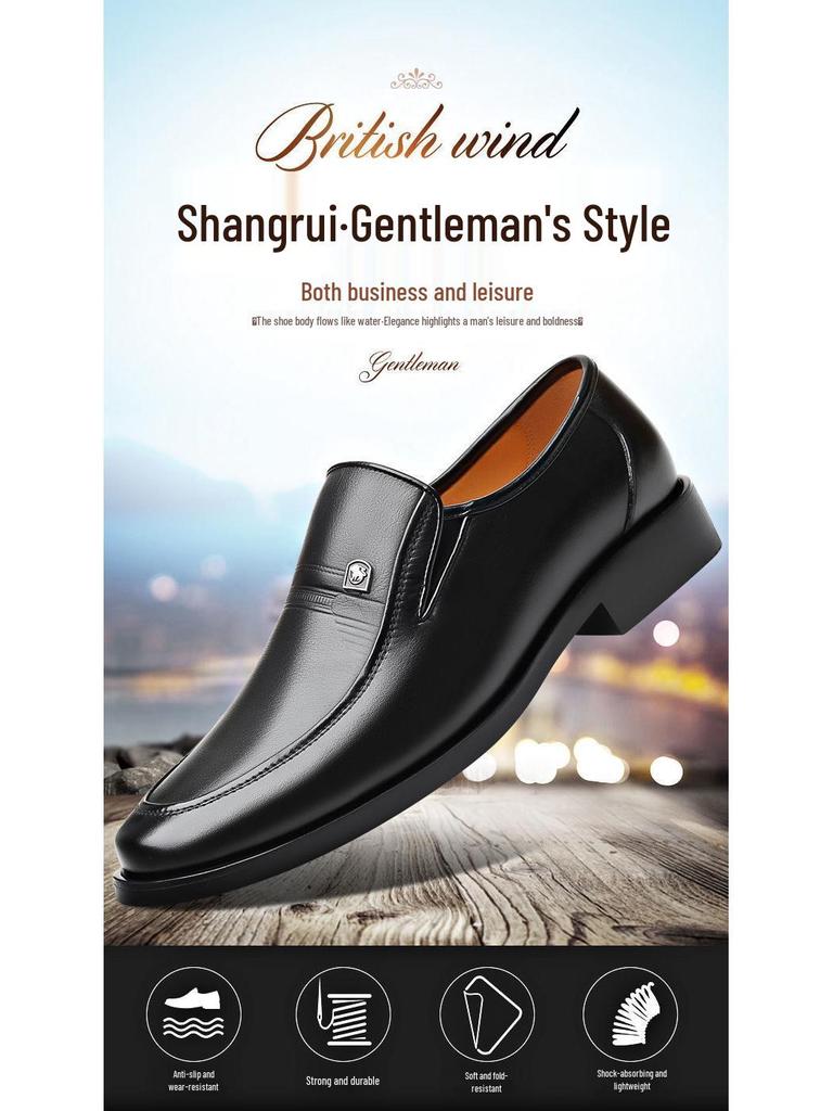 Мужские летние деловые кожаные сандалии: Дышащие, Мягкая подошва, Нескользящие, Полый дизайн, Идеально для папы среднего возраста.