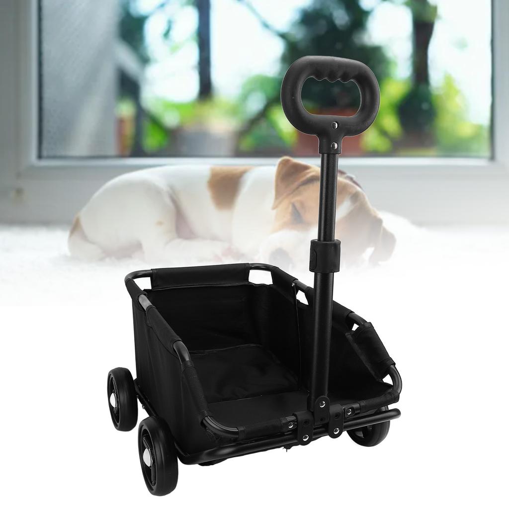 Коляска для собак Углеродистая сталь 15,43 Грузоподъемность Легкая Складная Переноска для животных на колесах Дорожная тележка для питомцев