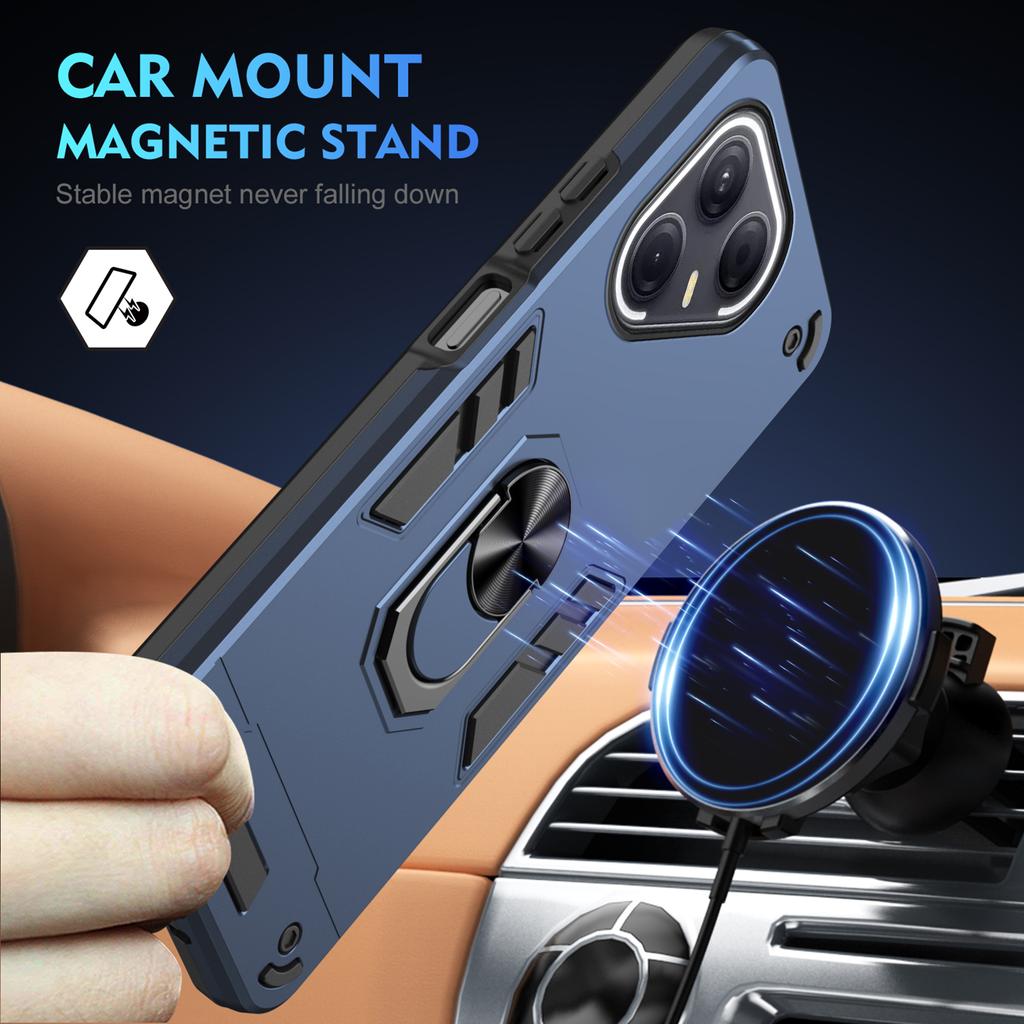 For TECNO Pova 7 5G Case PC+TPU Drop Defend Phone Cover with Ring Kickstand